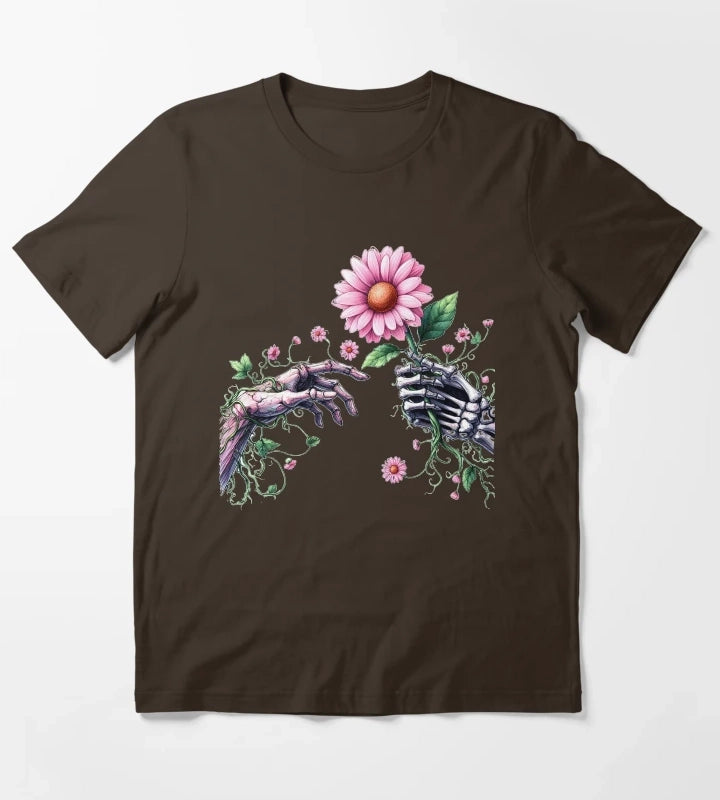 Daisy Pink Retro T-Shirt Brown