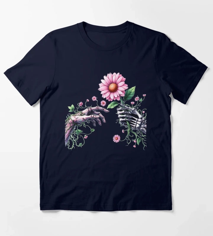 Daisy Pink Retro T-Shirt Navy
