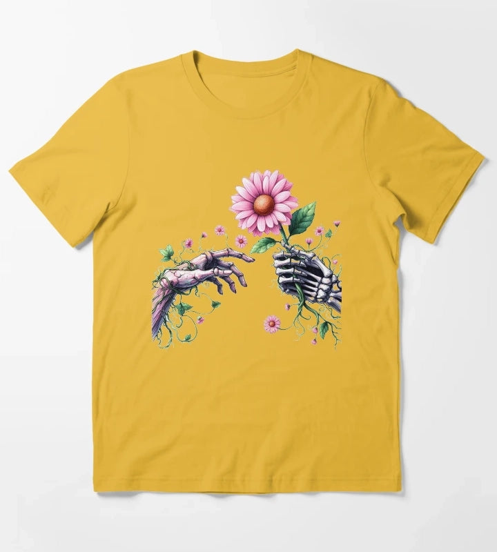 Daisy Pink Retro T-Shirt Yellow