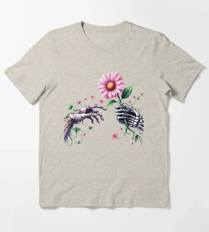 Daisy Pink Retro T-Shirt Cream