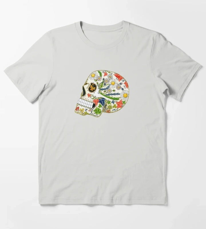 Daisy Skull T-Shirt Light Grey