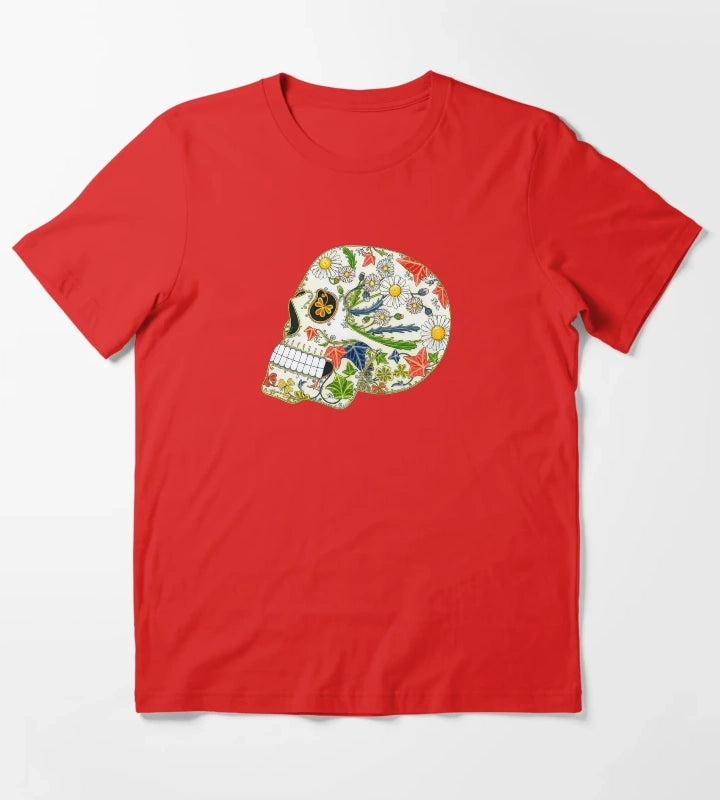 Daisy Skull T-Shirt Red