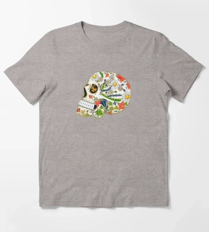 Daisy Skull T-Shirt Heather Grey