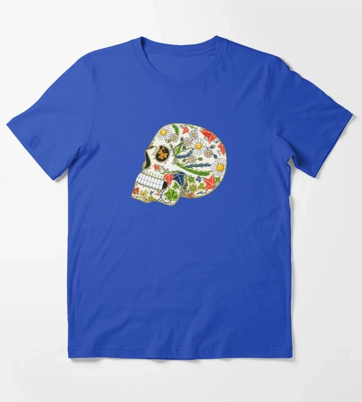Daisy Skull T-Shirt Blue