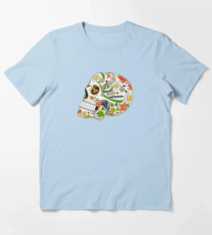 Daisy Skull T-Shirt Sky Blue