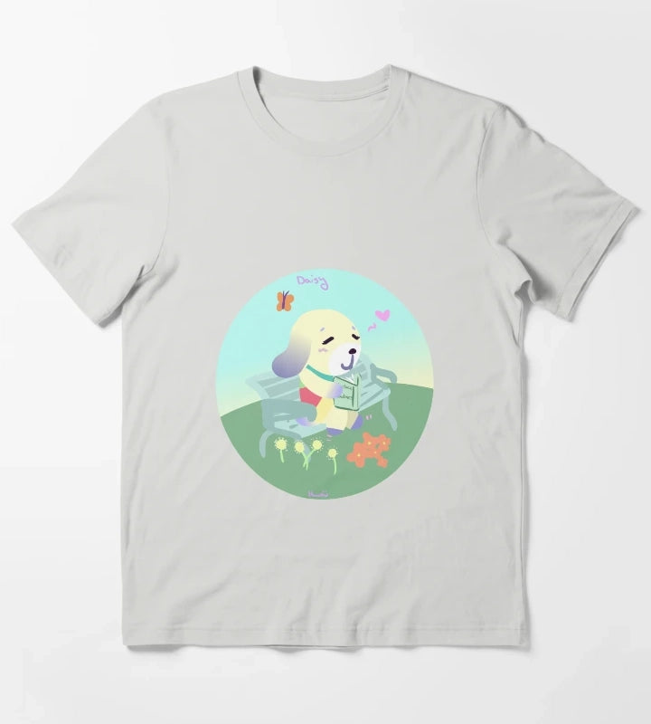 Daisy The Dog Enjoying A nice Book T-Shirt Light Grey