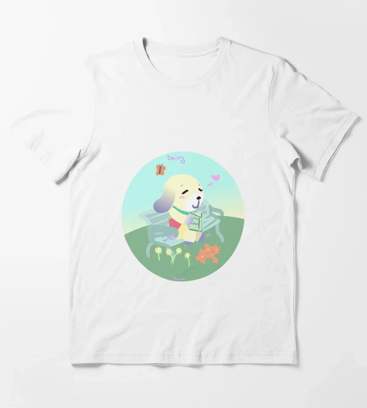 Daisy The Dog Enjoying A nice Book T-Shirt White