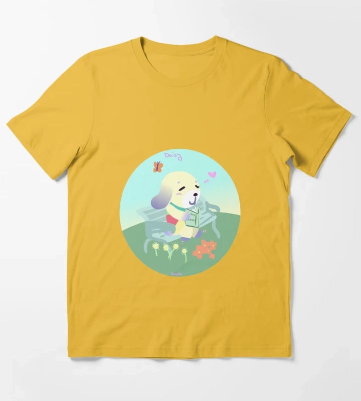 Daisy The Dog Enjoying A nice Book T-Shirt Yellow