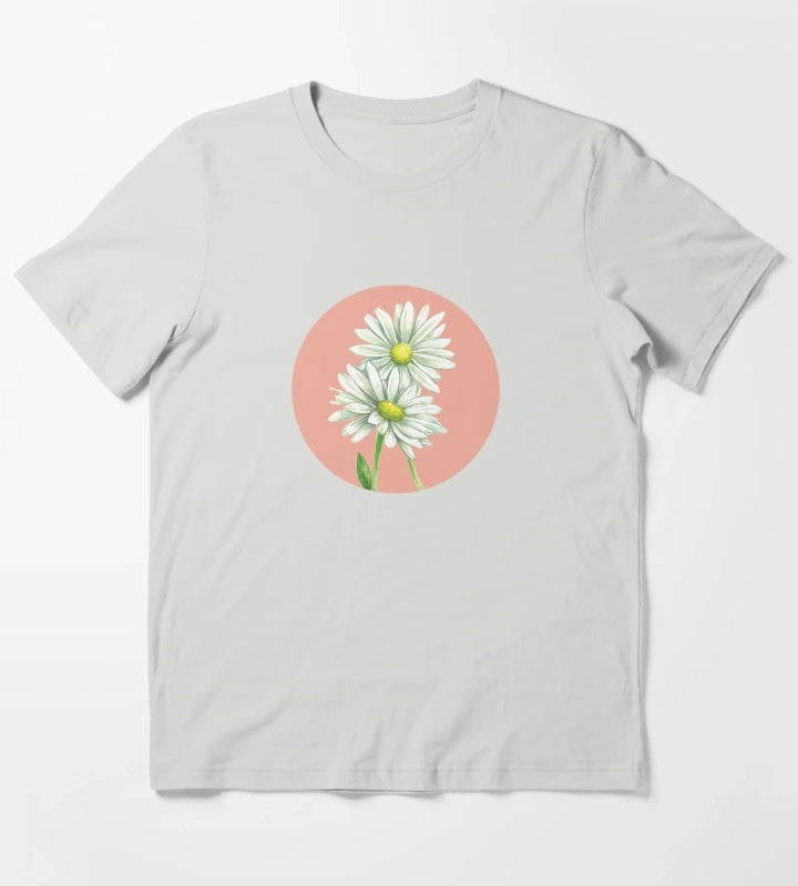 Daisy Watercolor T-Shirt Light Grey