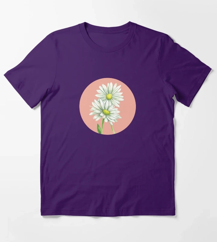 Daisy Watercolor T-Shirt Purple