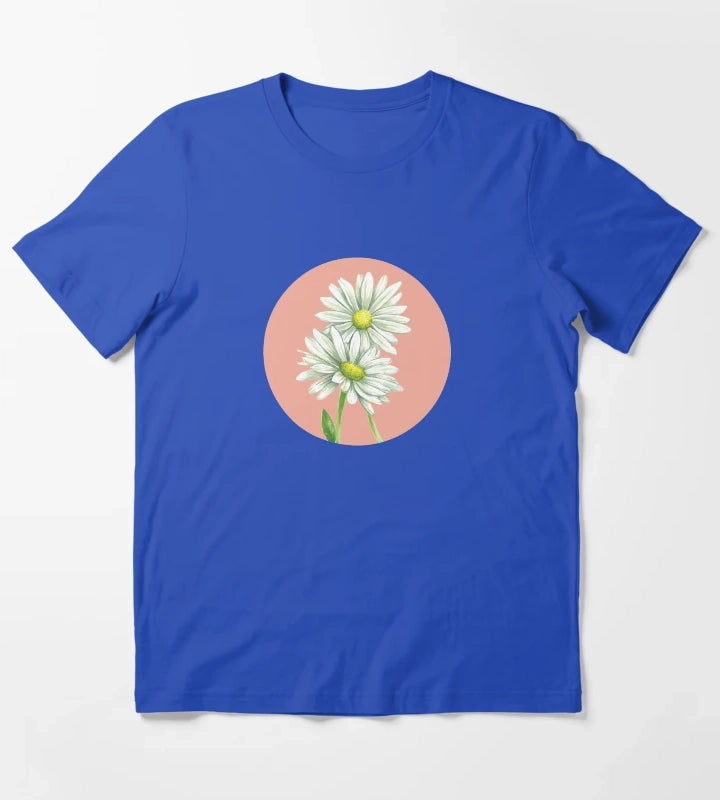 Daisy Watercolor T-Shirt Blue