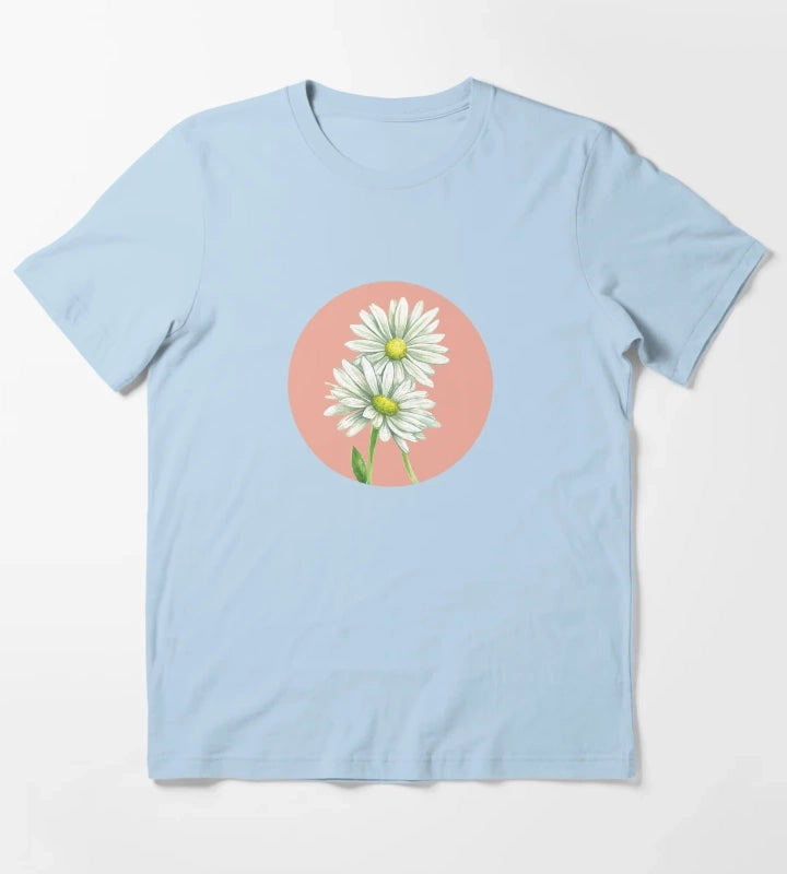 Daisy Watercolor T-Shirt Sky Blue