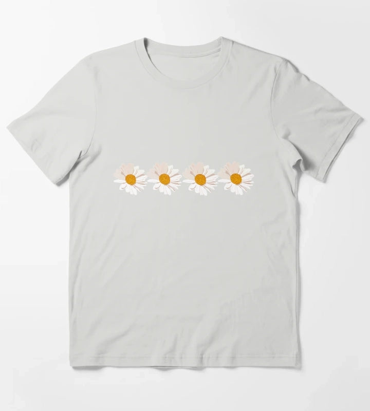 Daisy design T-Shirt Light Grey