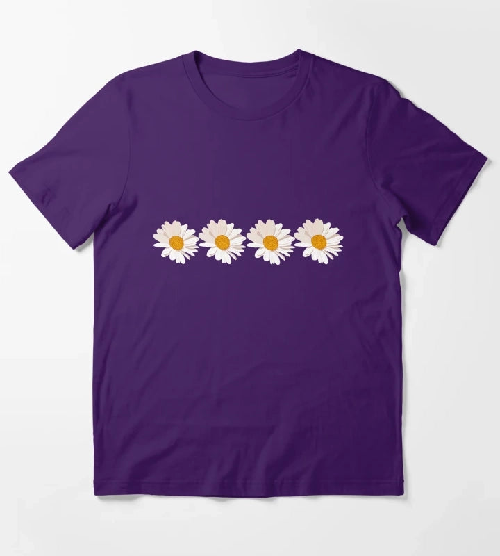Daisy design T-Shirt Purple