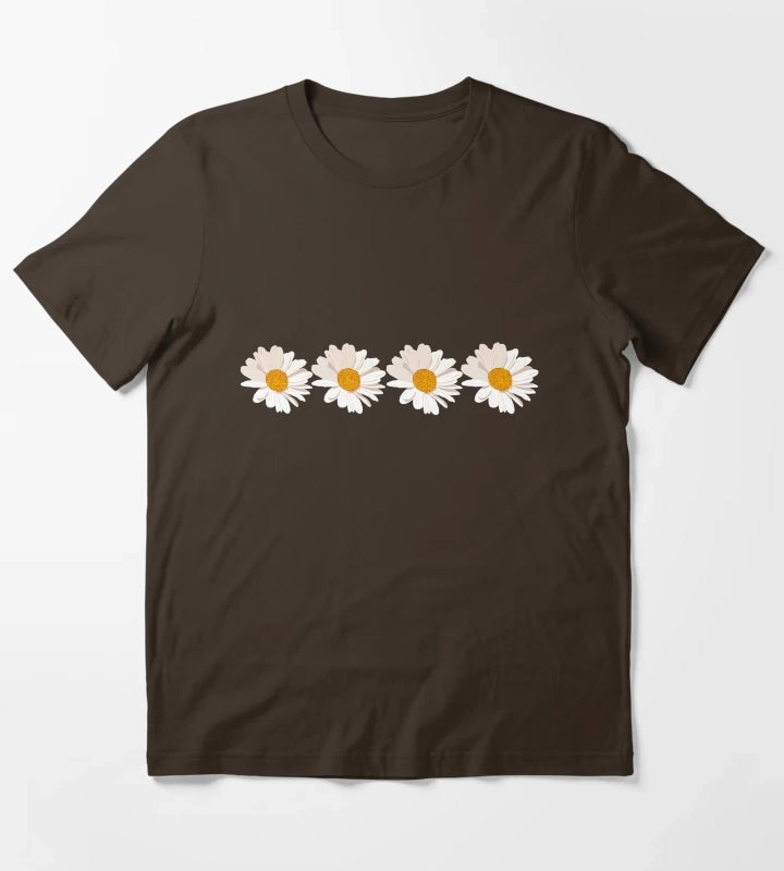 Daisy design T-Shirt Brown