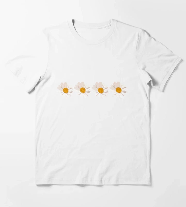 Daisy design T-Shirt White