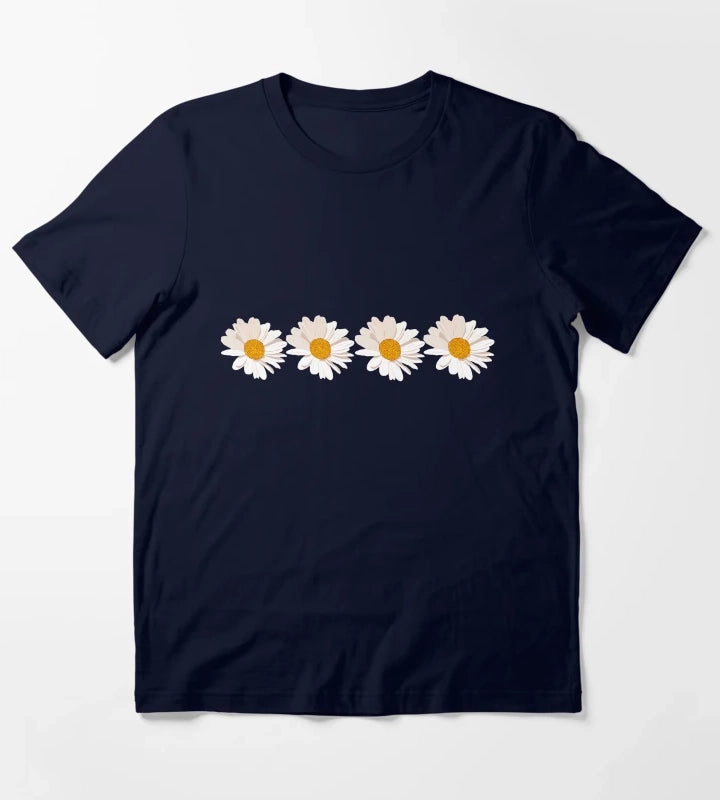Daisy design T-Shirt Navy