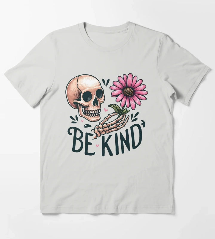 Daisy flower Be Kind T-Shirt Light Grey
