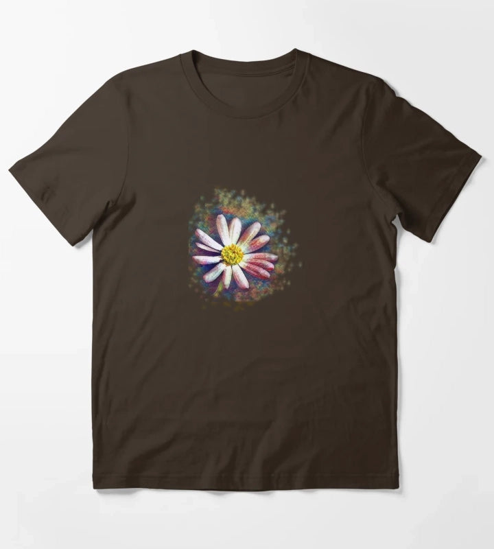 Daisy flower art T-Shirt Brown