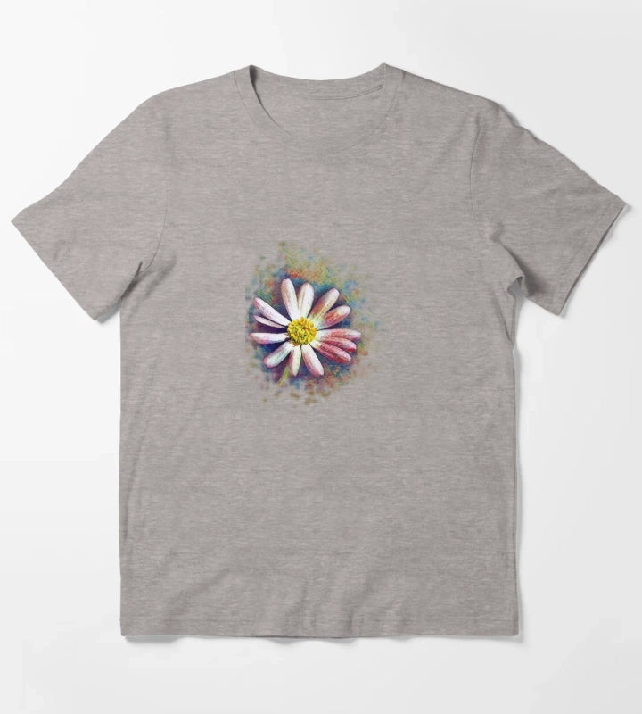 Daisy flower art T-Shirt Heather Grey