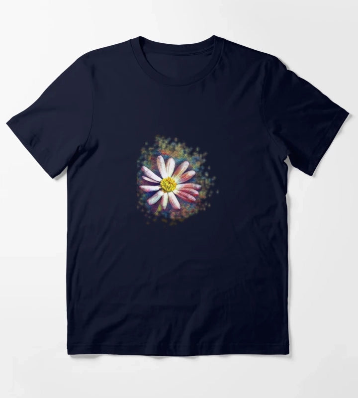 Daisy flower art T-Shirt Navy