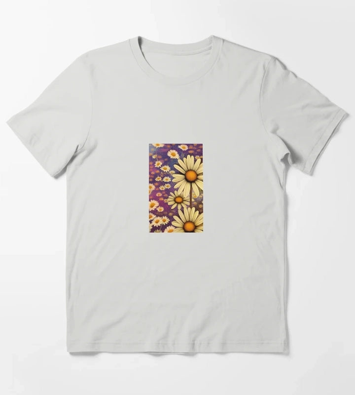 Daisy flower artwork T-Shirt Light Grey