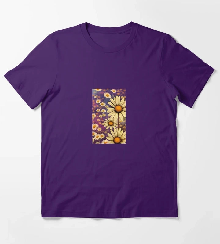 Daisy flower artwork T-Shirt Purple