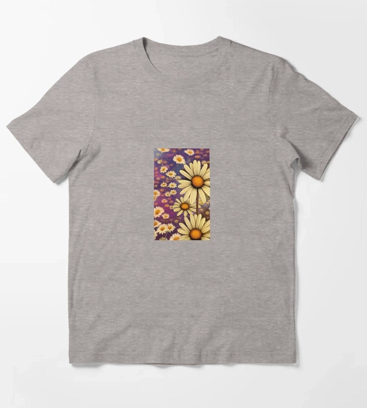 Daisy flower artwork T-Shirt Heather Grey