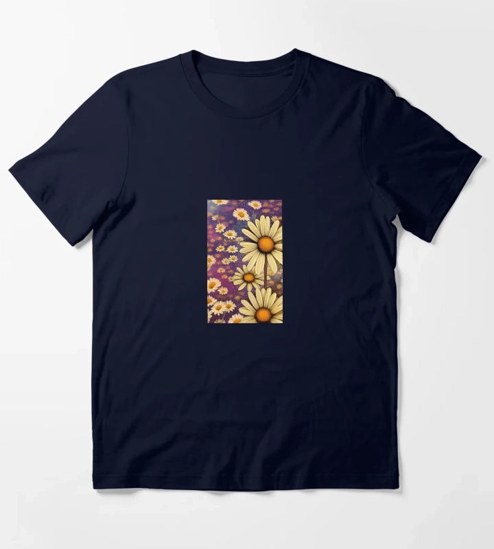 Daisy flower artwork T-Shirt Navy
