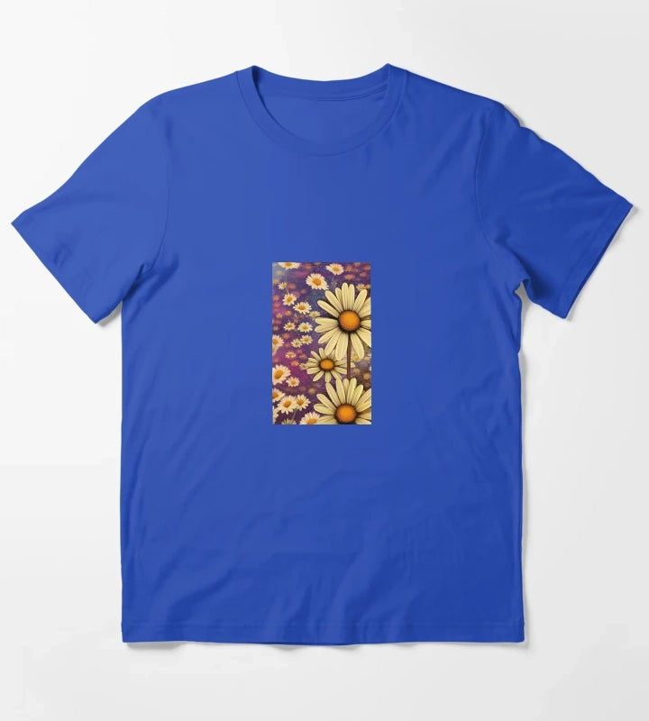 Daisy flower artwork T-Shirt Blue
