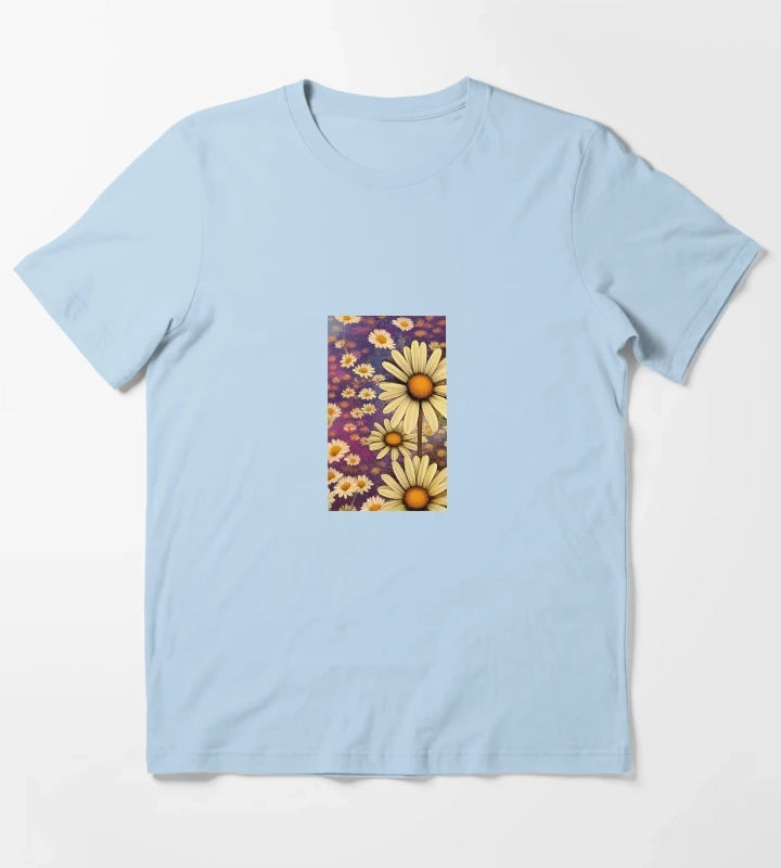 Daisy flower artwork T-Shirt Sky Blue