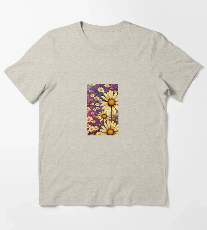 Daisy flower artwork T-Shirt Cream