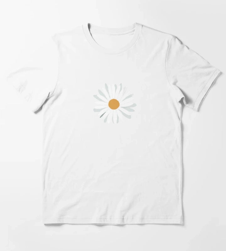 Daisy flower nature drawings T-Shirt White