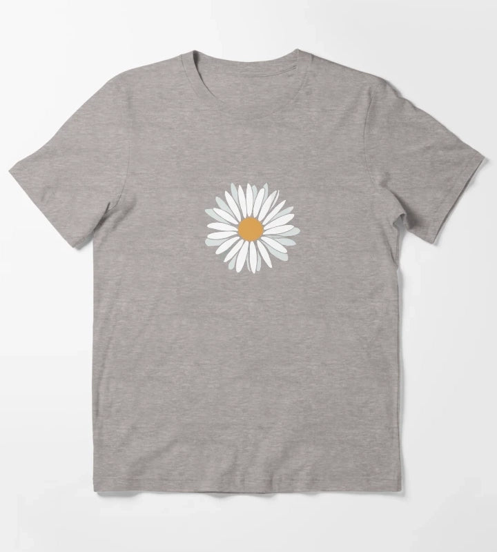 Daisy flower nature drawings T-Shirt Heather Grey