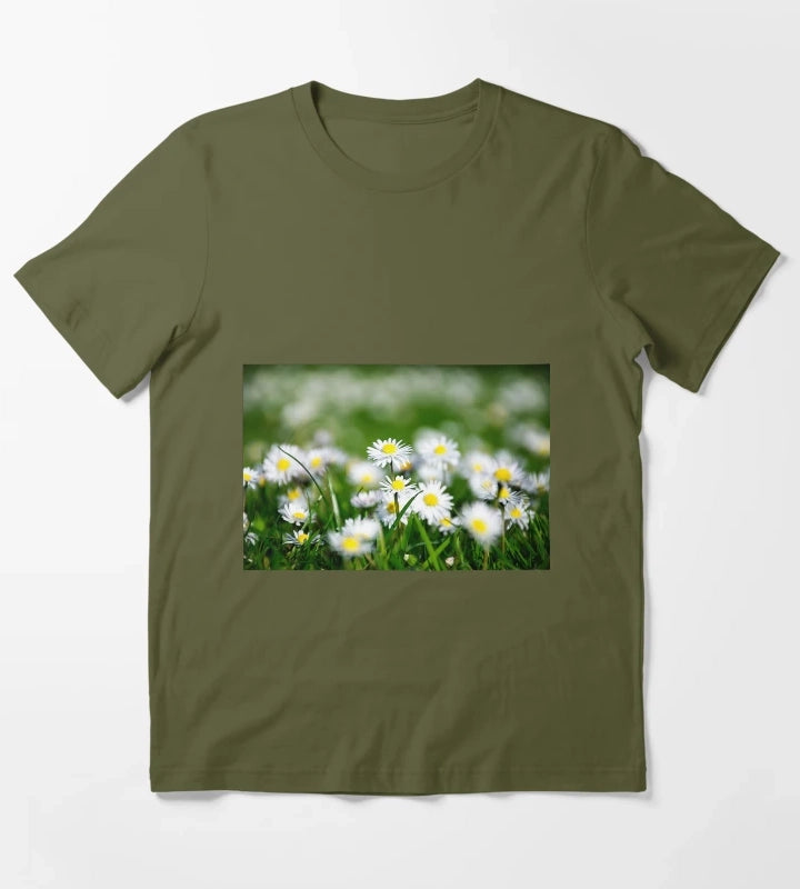 Daisy land art work T-Shirt Olive Green