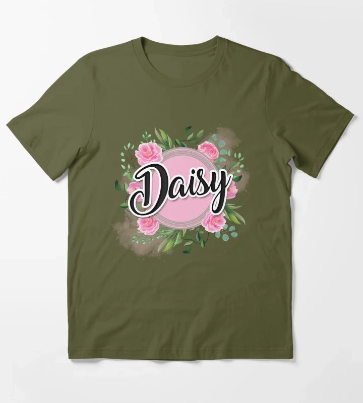 Daisy name T-Shirt Olive Green