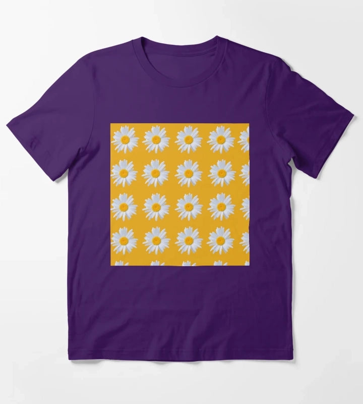 Daisy on orange background T-Shirt Purple
