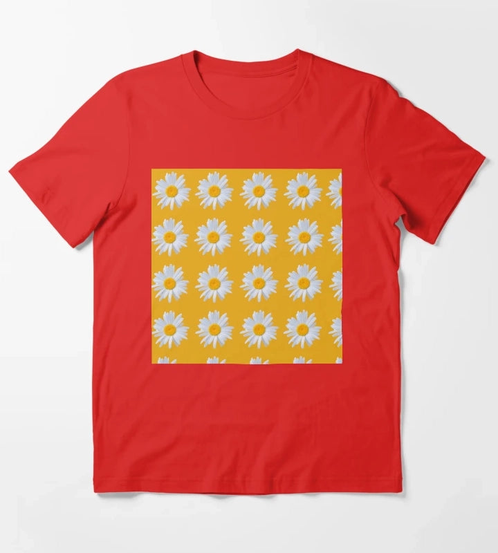 Daisy on orange background T-Shirt Red
