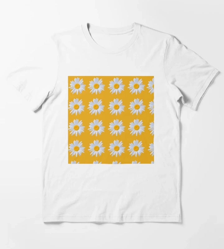 Daisy on orange background T-Shirt White