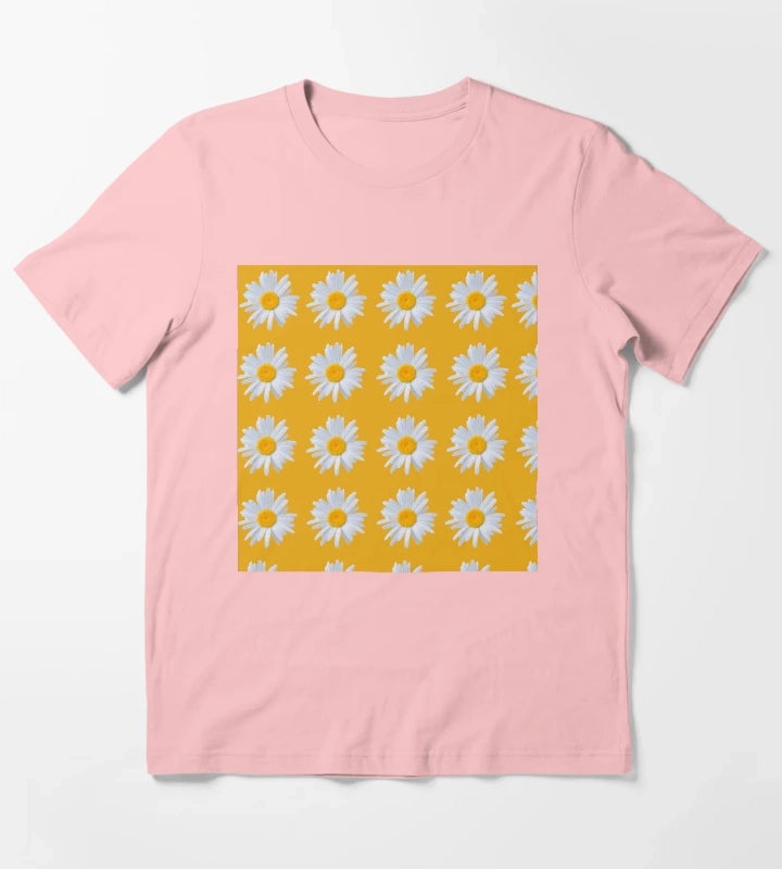 Daisy on orange background T-Shirt Dark Grey