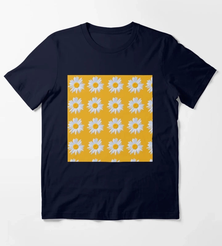 Daisy on orange background T-Shirt Navy