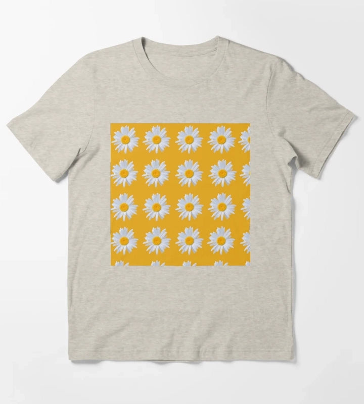 Daisy on orange background T-Shirt Cream