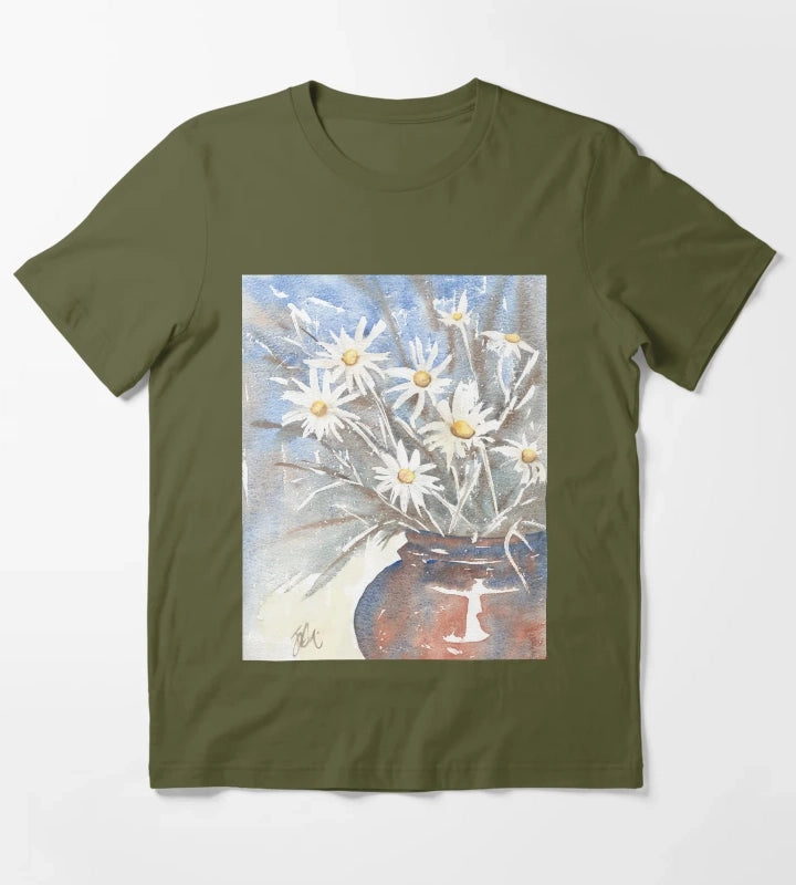 Daisy pot T-Shirt Olive Green