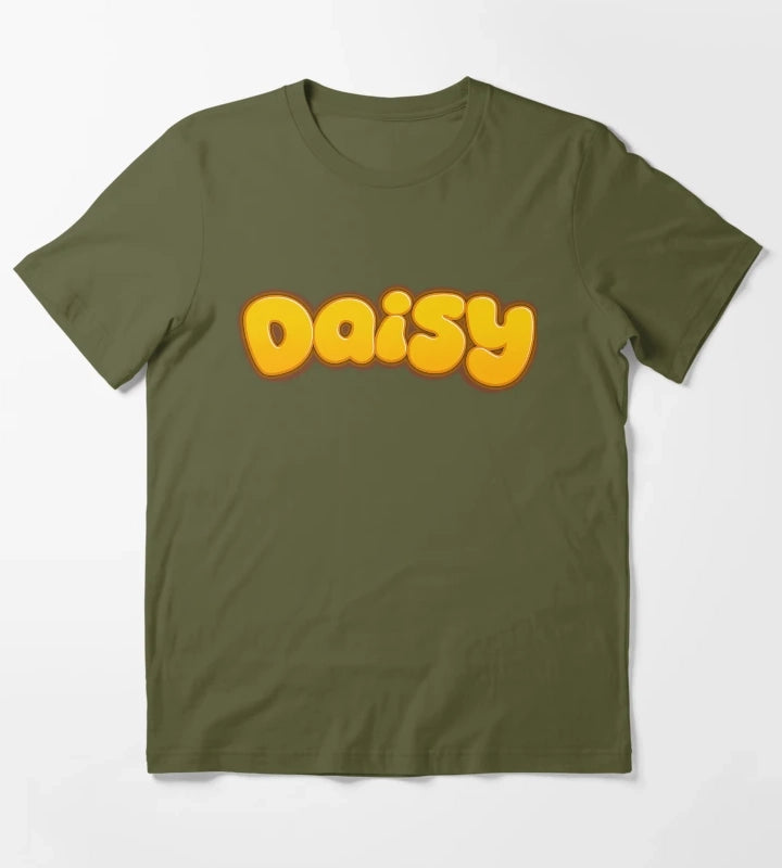 Daisy text T-Shirt Olive Green