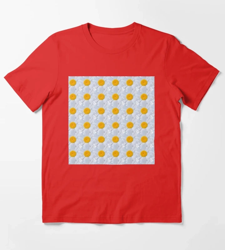 Daisy white flower background T-Shirt Red