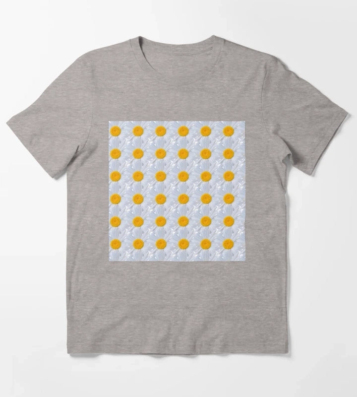 Daisy white flower background T-Shirt Heather Grey