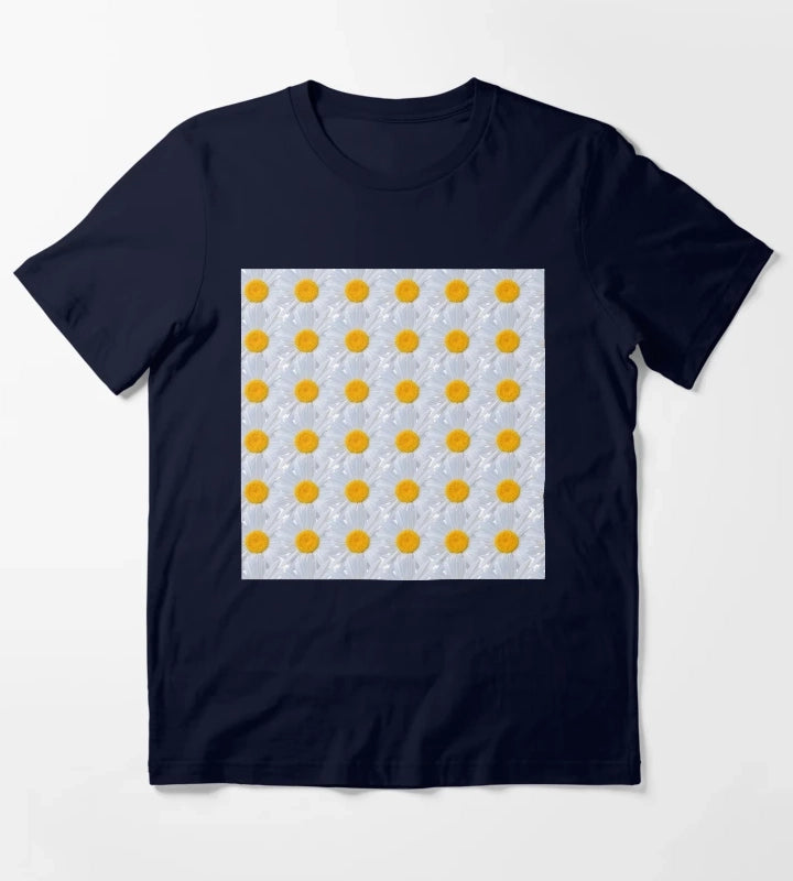 Daisy white flower background T-Shirt Navy