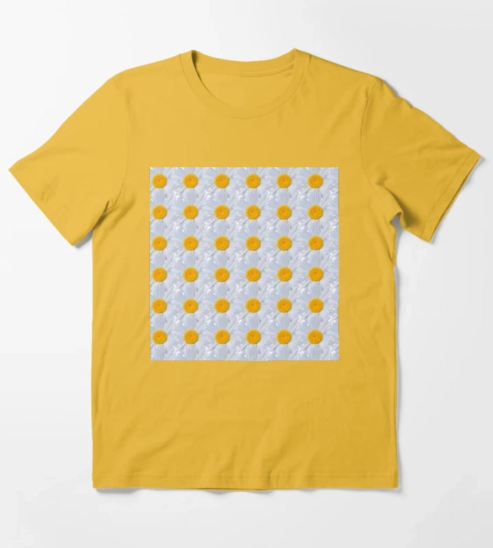 Daisy white flower background T-Shirt Yellow