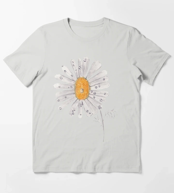 Daisy with Drips T-Shirt Light Grey