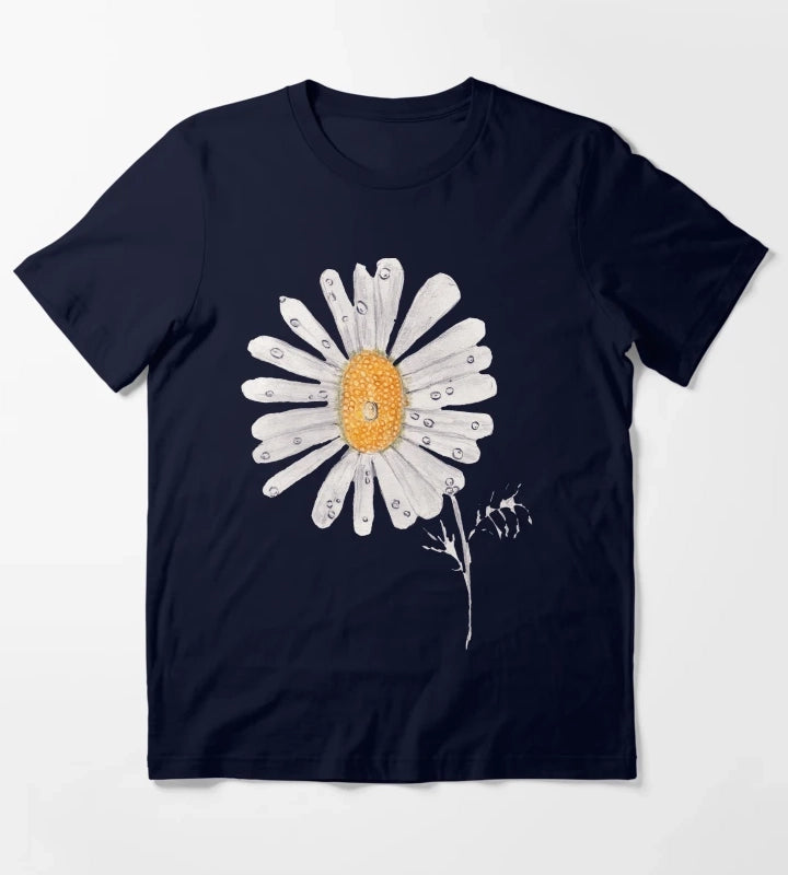 Daisy with Drips T-Shirt Navy